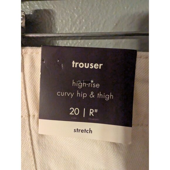 Ava & Viv Plus Size 20 High Rise Trouser Pants Cream Curvy Stretch Tapered NWT - Picture 4 of 6